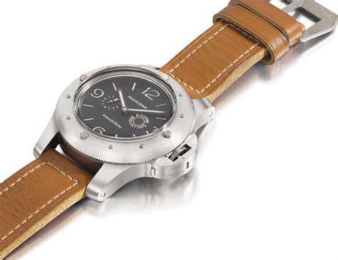 PANERAI. A FINE LIMITED EDITION TITANIUM WRISTWATCH .